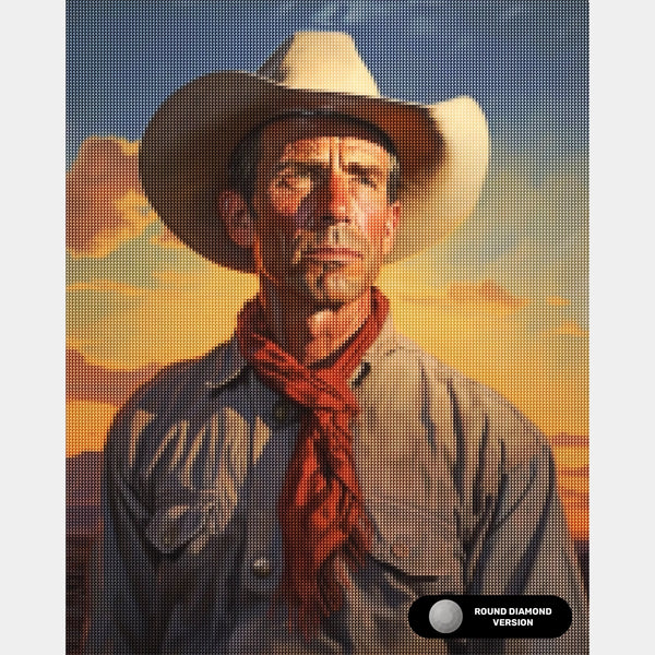 Västern Cowboy - Diamantmålning - Stor
