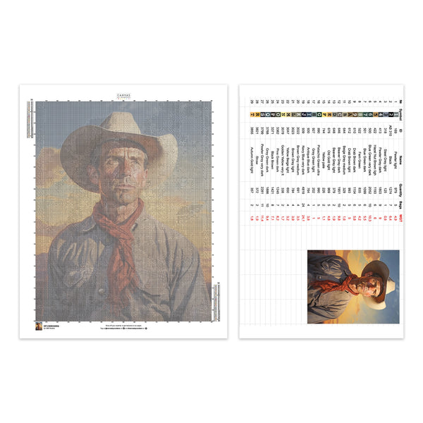 Västern Cowboy - Diamantmålning - Stor