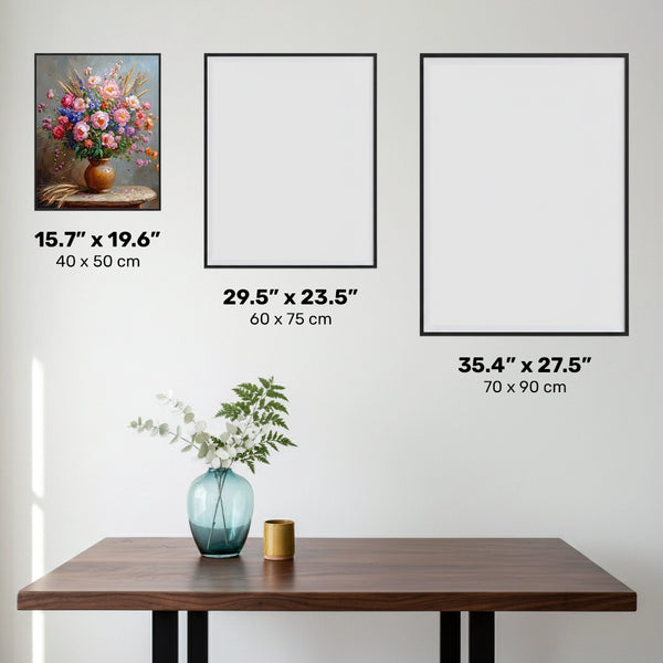 Flores Exóticas y Espigas de Trigo - Pintura de Diamante - Tamaño Estándar