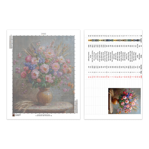 Fiori Esotici e Spighe di Grano - Diamond Painting - Dimensione Standard
