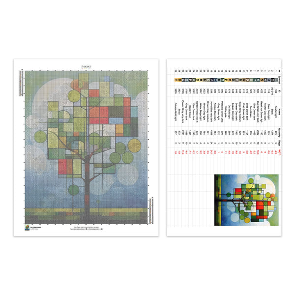 Bauhaus Green Tree - Pintura de Diamantes - Tamaño Estándar