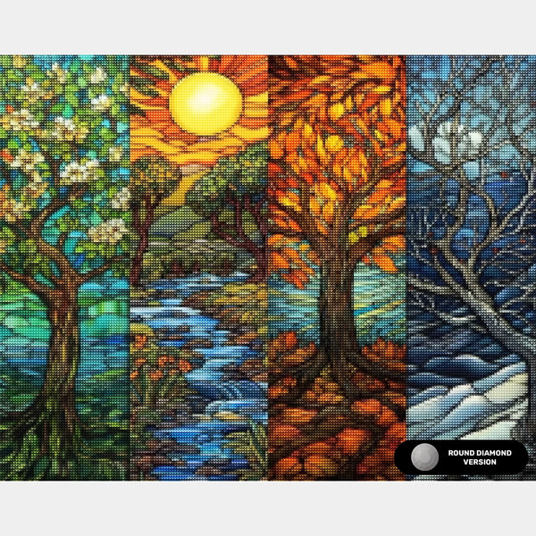 Las Cuatro Estaciones - Pintura de Diamantes - Extra Grande