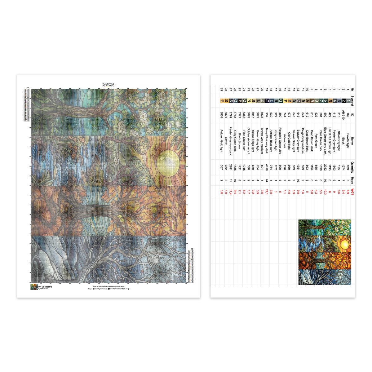 Las Cuatro Estaciones - Pintura de Diamantes - Extra Grande