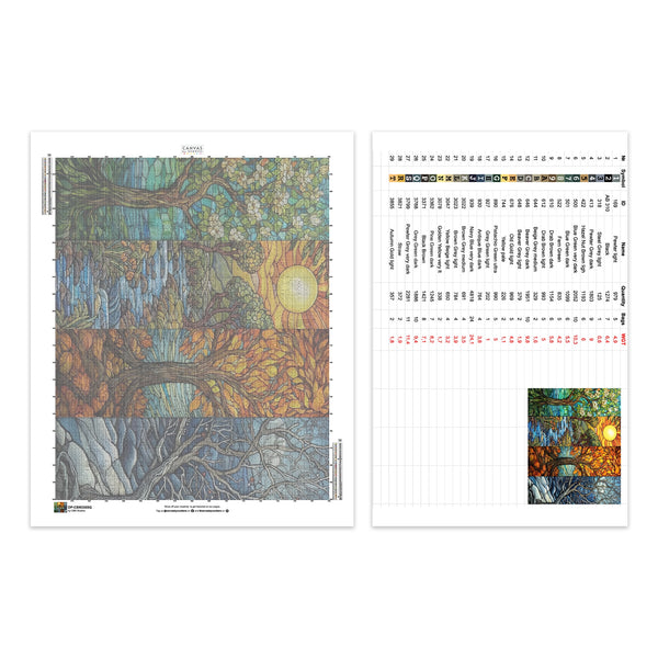 Las Cuatro Estaciones - Pintura de Diamantes - Extra Grande