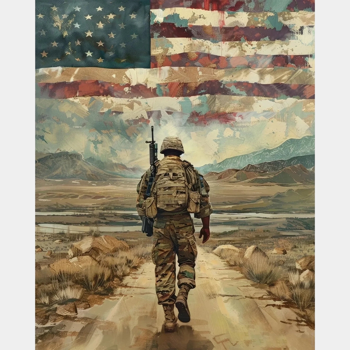 Hemkomstsoldat - Diamantmålning - Stor