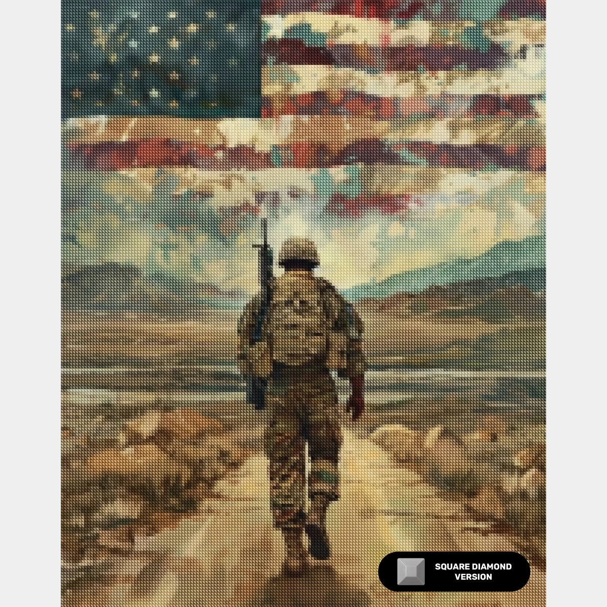 Hemkomstsoldat - Diamantmålning - Stor