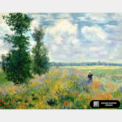 Klaprozenvelden bij Argenteuil - Diamond Painting Kit - Standaardformaat