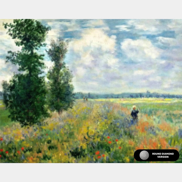 Campi di papaveri vicino ad Argenteuil - Kit di pittura con diamanti - Dimensione standard