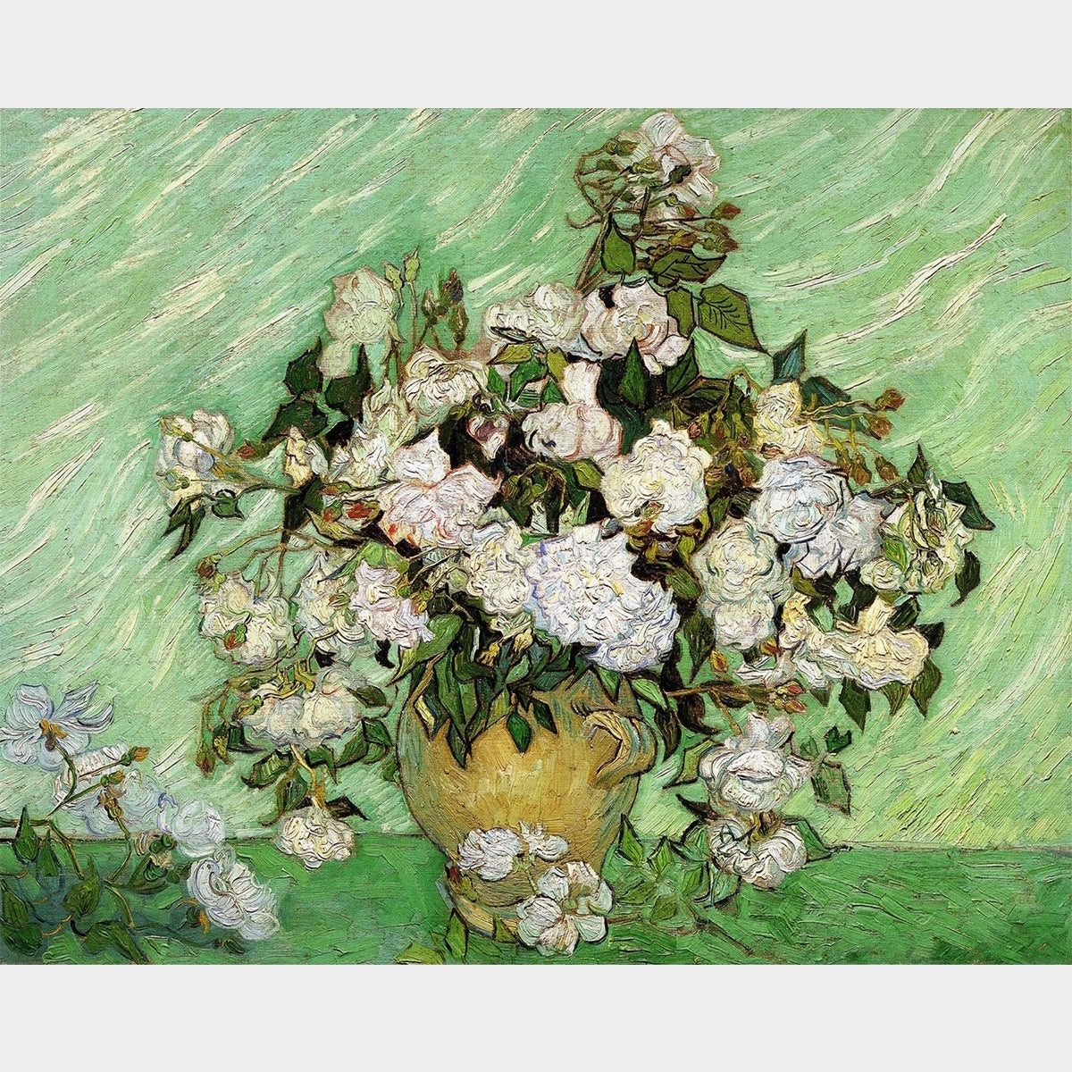 Vase with Pink Roses - Diamond Painting - Large