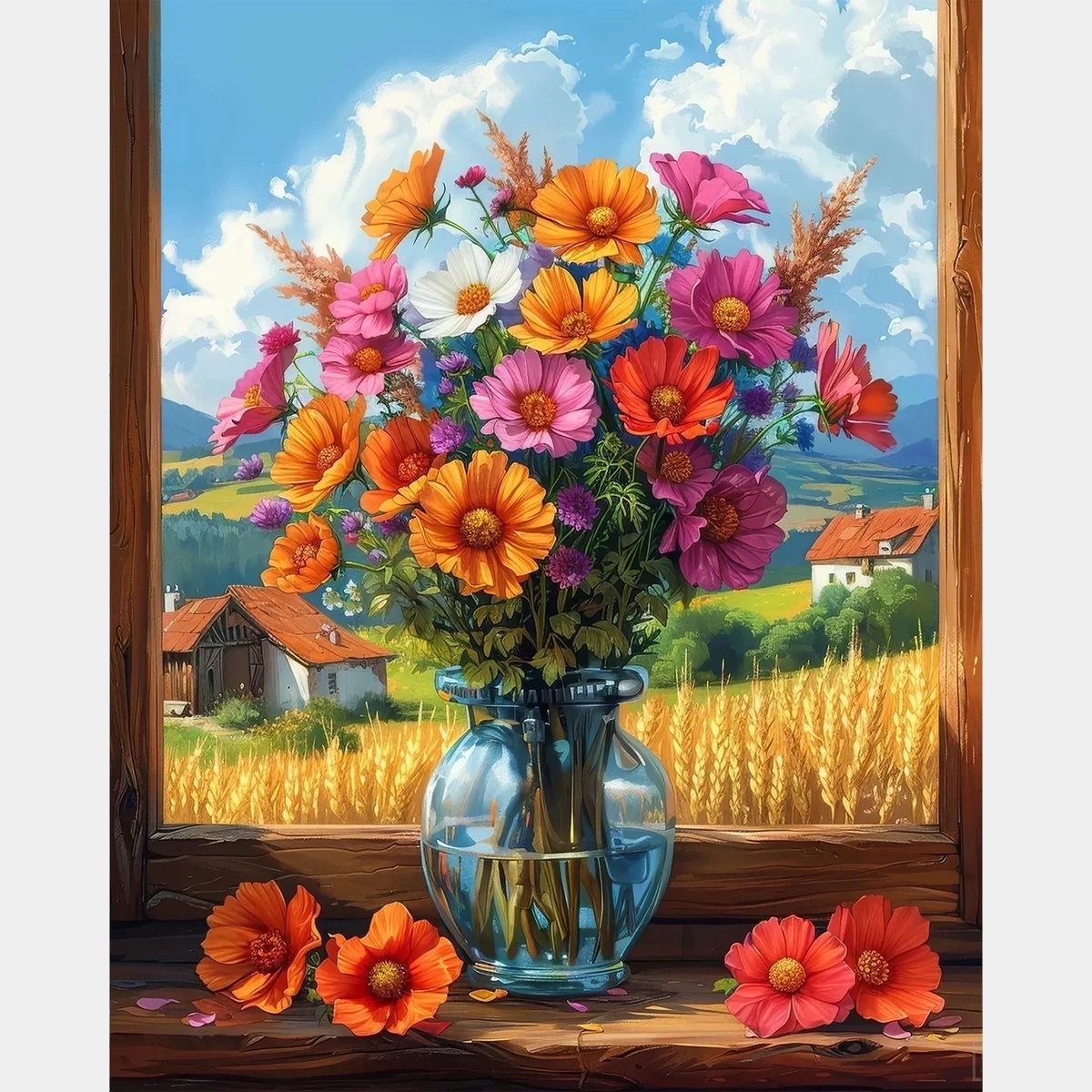 Bouquet Estivo - Pittura con Diamanti - Dimensione Standard