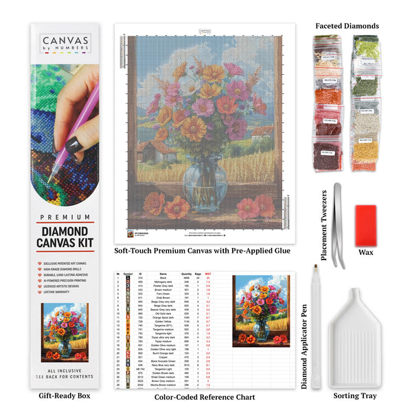 Bouquet Estivo - Pittura con Diamanti - Dimensione Standard