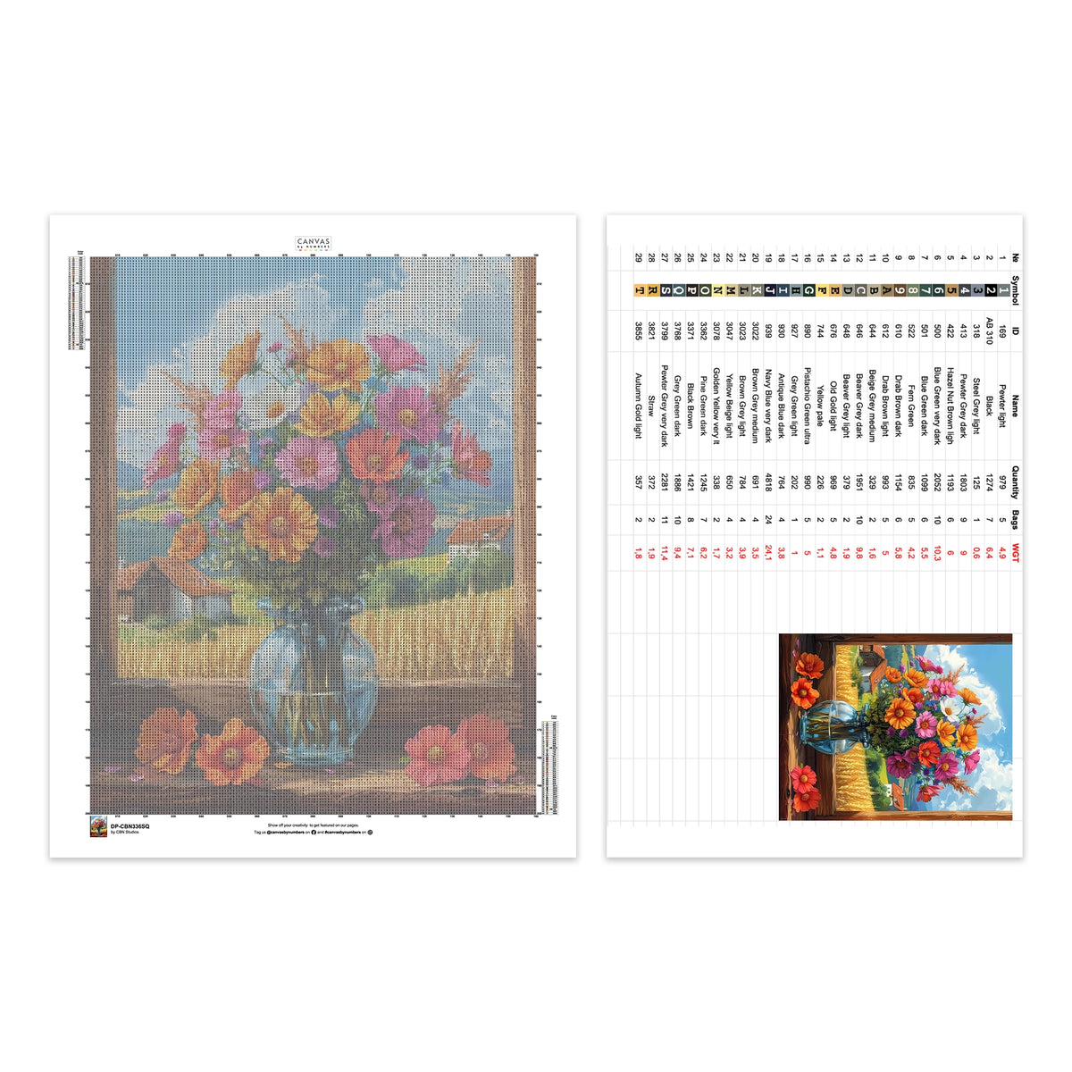 Bouquet Estivo - Pittura con Diamanti - Dimensione Standard