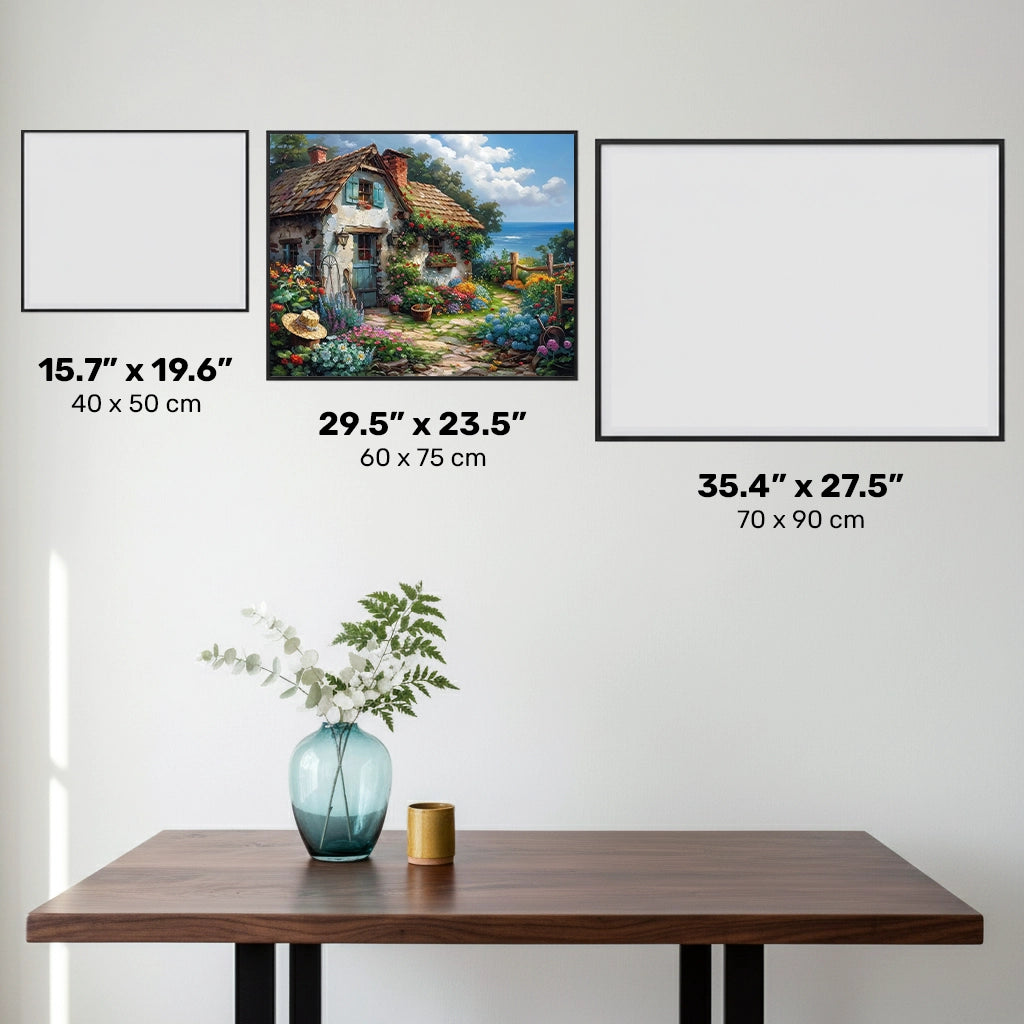 Cabaña con Vista al Mar - Pintura de Diamantes - Grande