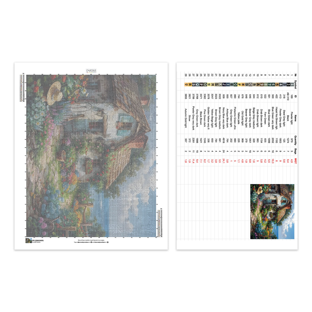 Cabaña con Vista al Mar - Pintura de Diamantes - Grande