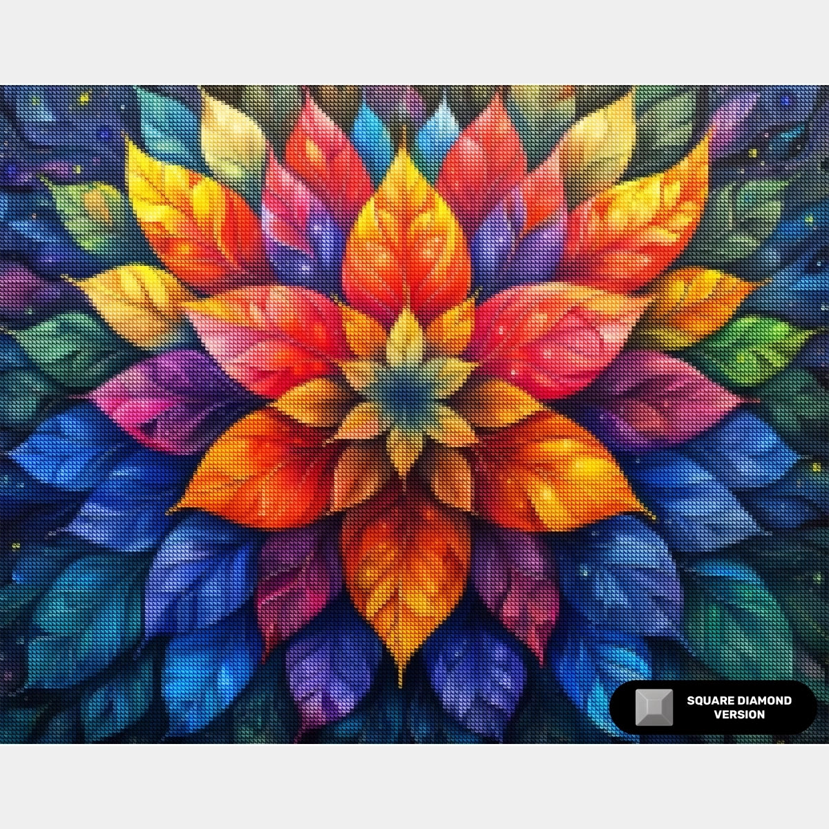 Mandala Cosmic Bloom - Pittura con Diamanti - Dimensione Standard