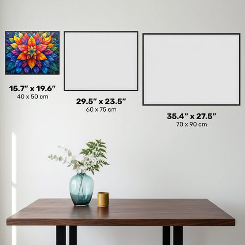 Mandala de Flor Cósmica - Pintura de Diamantes - Tamaño Estándar