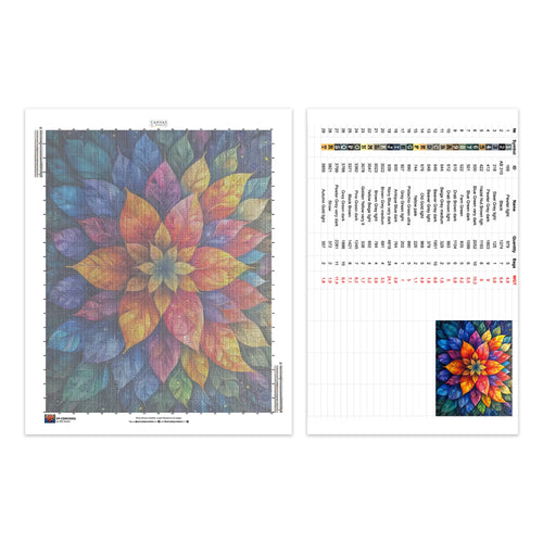 Mandala de Flor Cósmica - Pintura de Diamantes - Tamaño Estándar