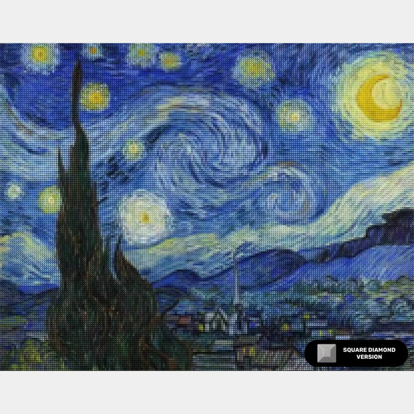 Stjärnklar natt - Diamantmålning - Stor