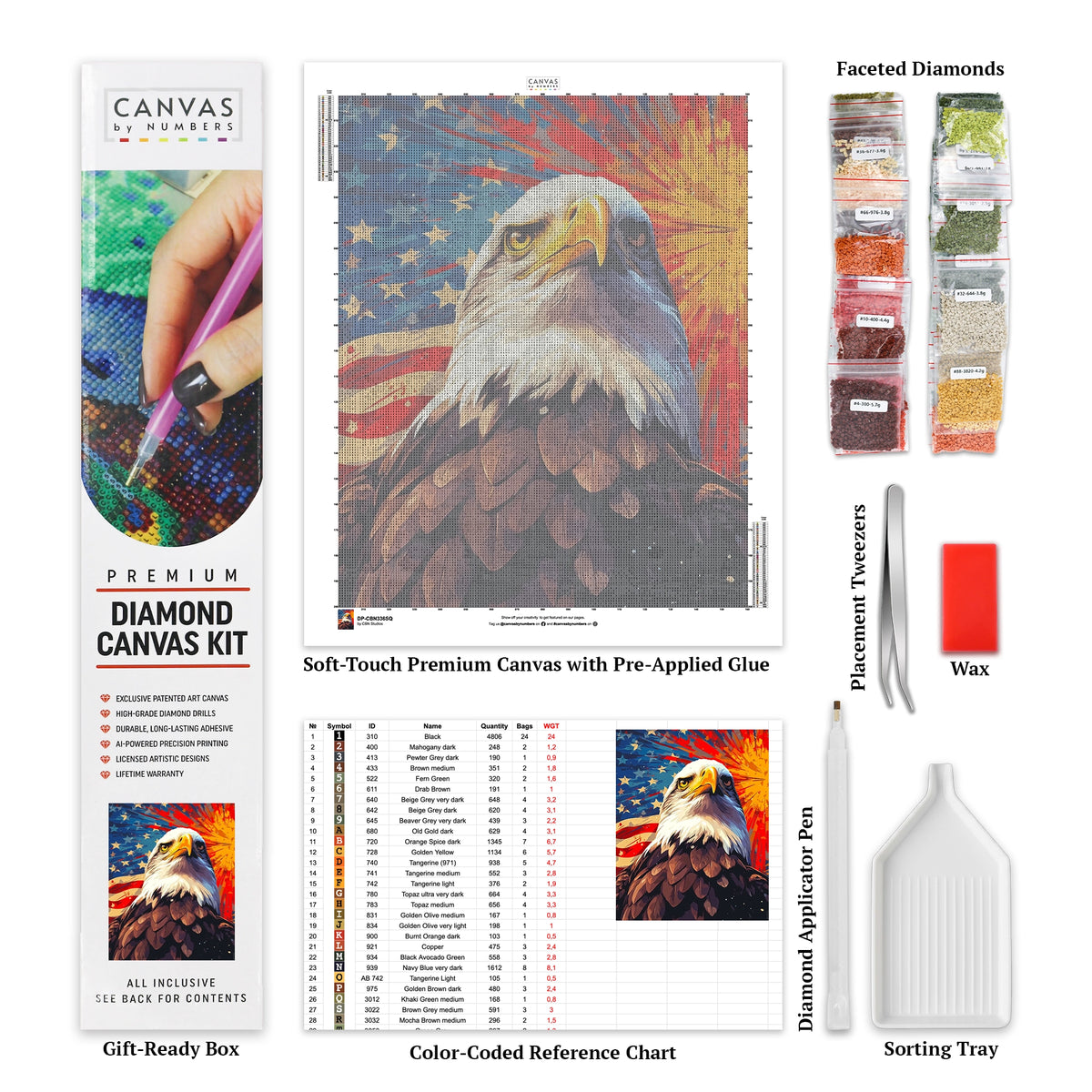 Eagle of Liberty - Diamond Painting - Standard Size