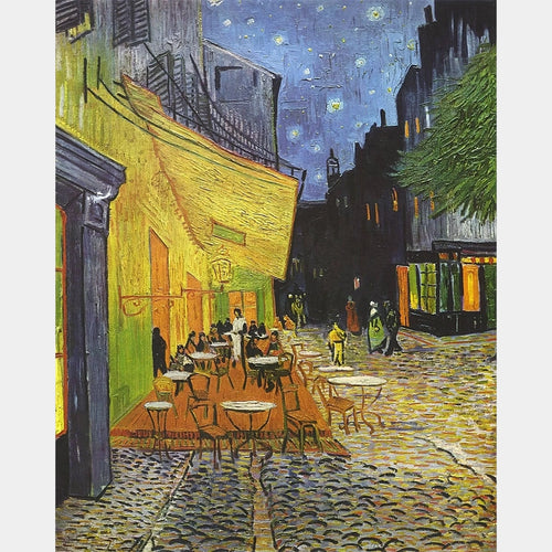 Cafe Terrace at Night - Diamond Painting - Standard Size