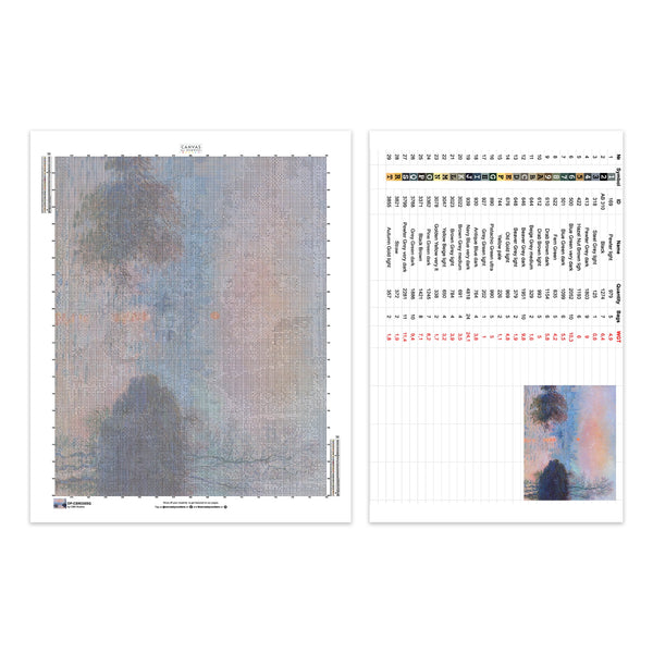 Solnedgång på Seine vid Lavacourt - Diamantmålning - Standardstorlek