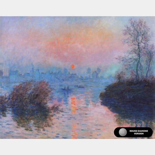 Sunset on the Seine at Lavacourt - Diamond Painting - Standard Size