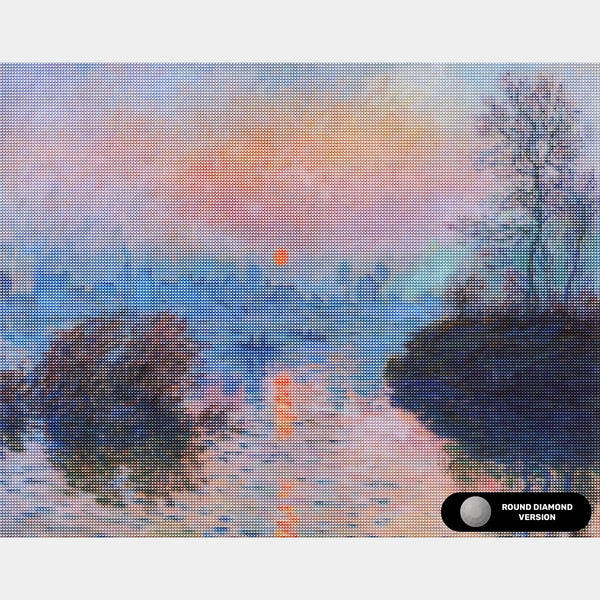 Solnedgång på Seine vid Lavacourt - Diamantmålning - Standardstorlek