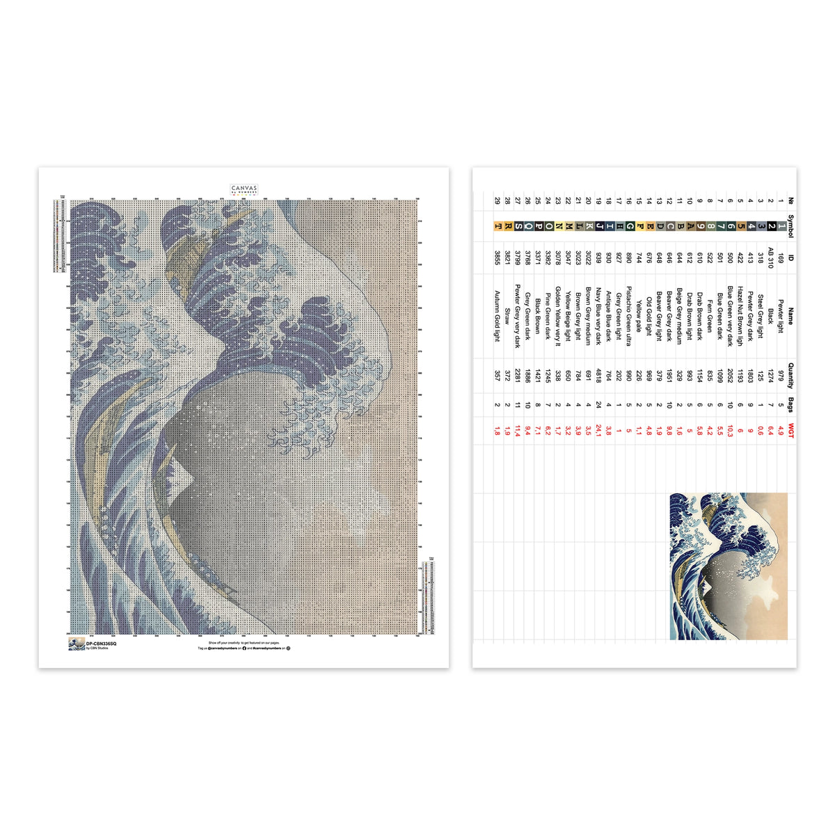 'The Great Wave - Diamond Painting - Standardstorlek'