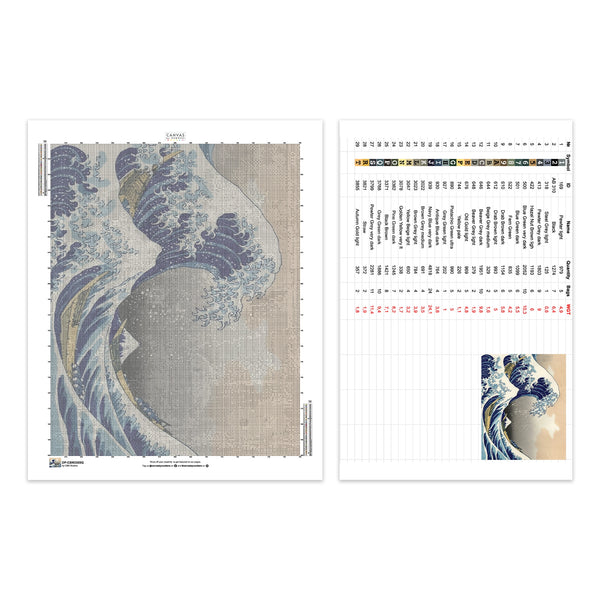 'The Great Wave - Diamond Painting - Standardstorlek'