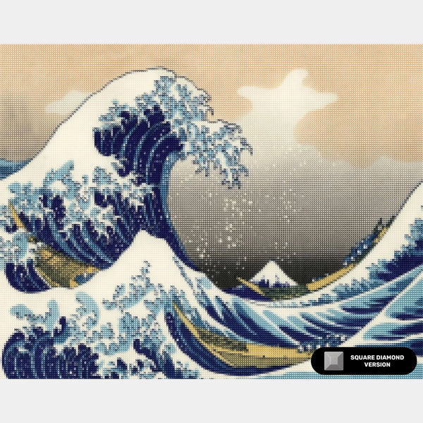 'The Great Wave - Diamond Painting - Standardstorlek'