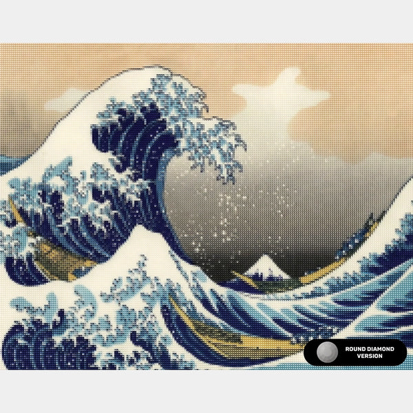 'The Great Wave - Diamond Painting - Standardstorlek'