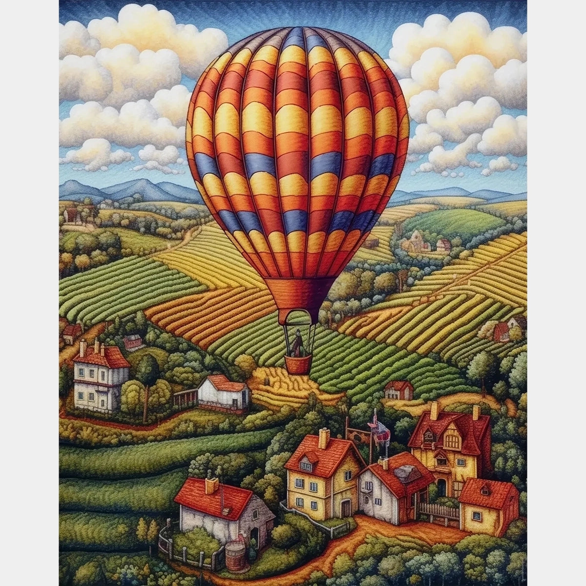 Crossing the Vineyards - Diamond Painting - Standard Size