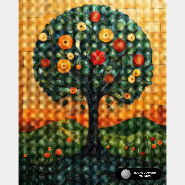 Árbol de Esencia Verde - Pintura de Diamante - Tamaño Estándar