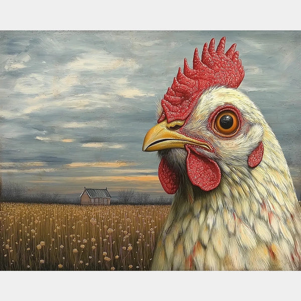Leghorn Chicken - Diamond Painting - Standard Size