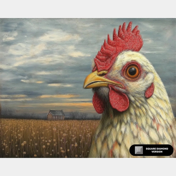 Leghorn Chicken - Diamond Painting - Standard Size
