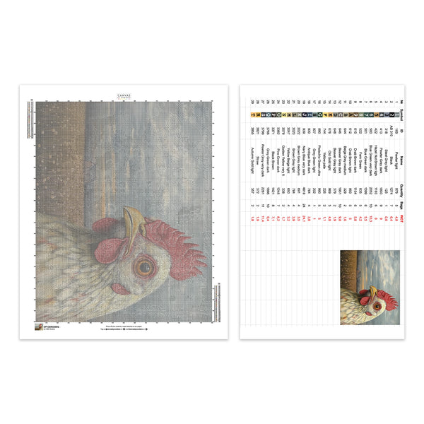 Leghorn Chicken - Diamond Painting - Standard Size