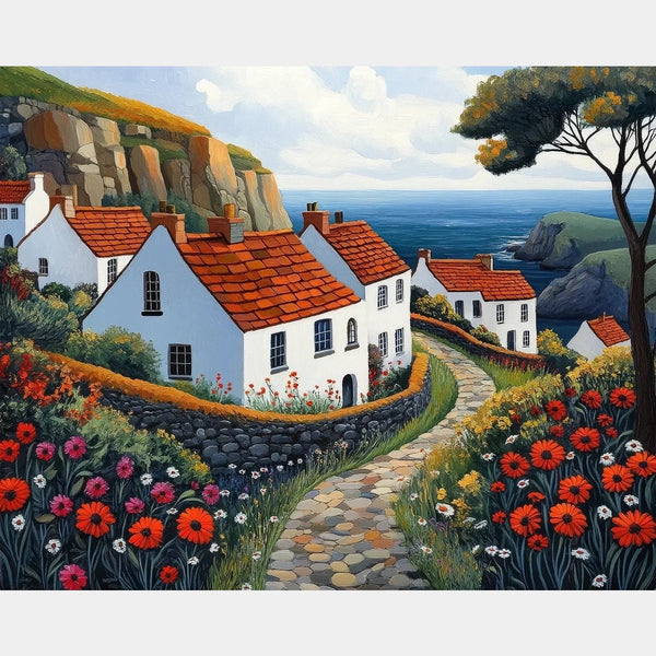 Sendero de Piedra junto al Mar - Pintura de Diamante - Grande