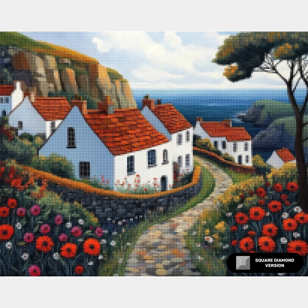 Sendero de Piedra junto al Mar - Pintura de Diamante - Grande