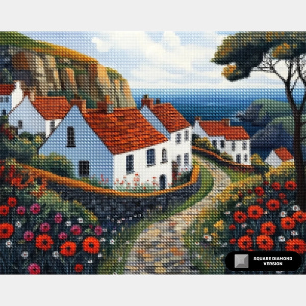 Sendero de Piedra junto al Mar - Pintura de Diamante - Grande