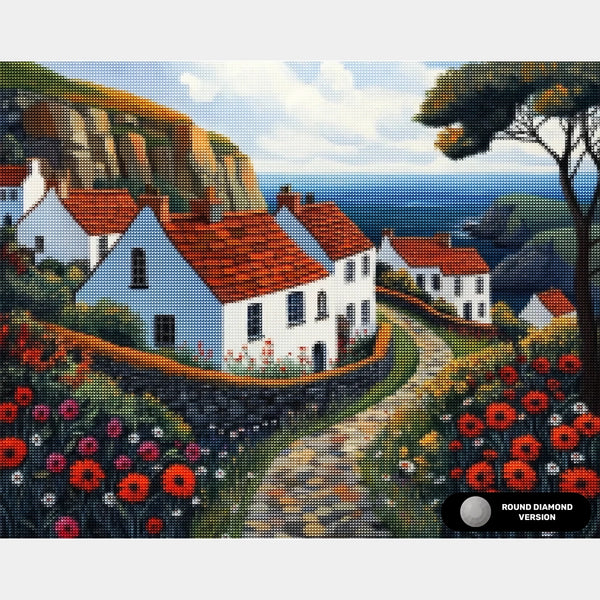 Sendero de Piedra junto al Mar - Pintura de Diamante - Grande