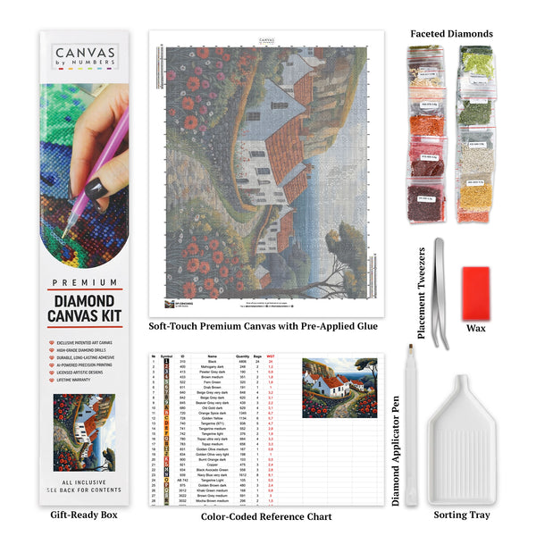 Sendero de Piedra junto al Mar - Pintura de Diamante - Grande