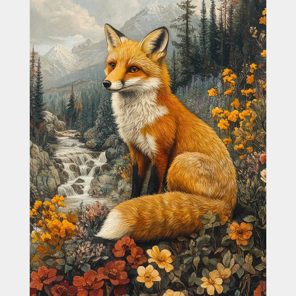 Red Fox Among the Peaks - Diamond Painting - Large