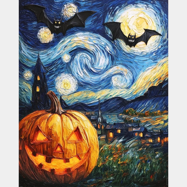 Skrämmande Natt - Diamantmålning - Stor