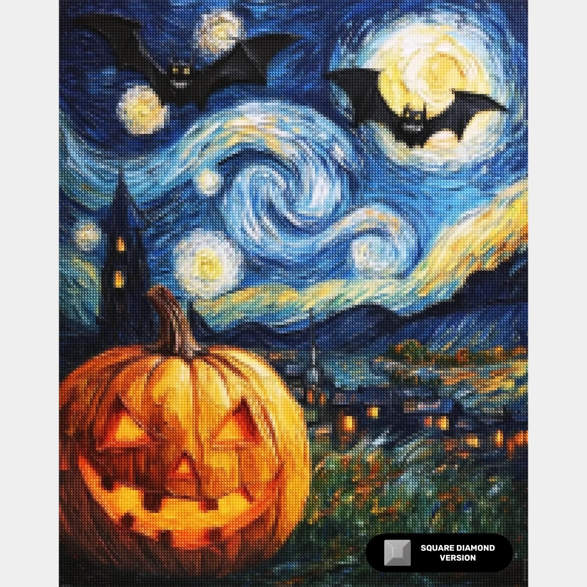 Skrämmande Natt - Diamantmålning - Stor