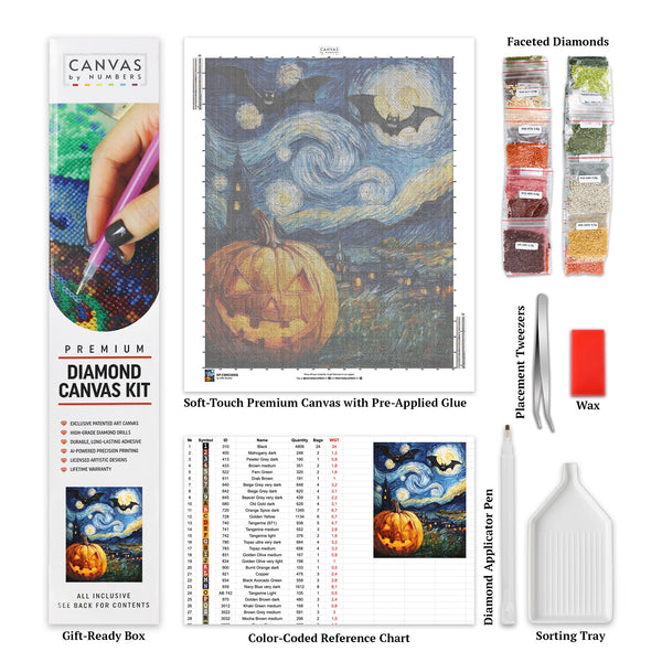 Skrämmande Natt - Diamantmålning - Stor