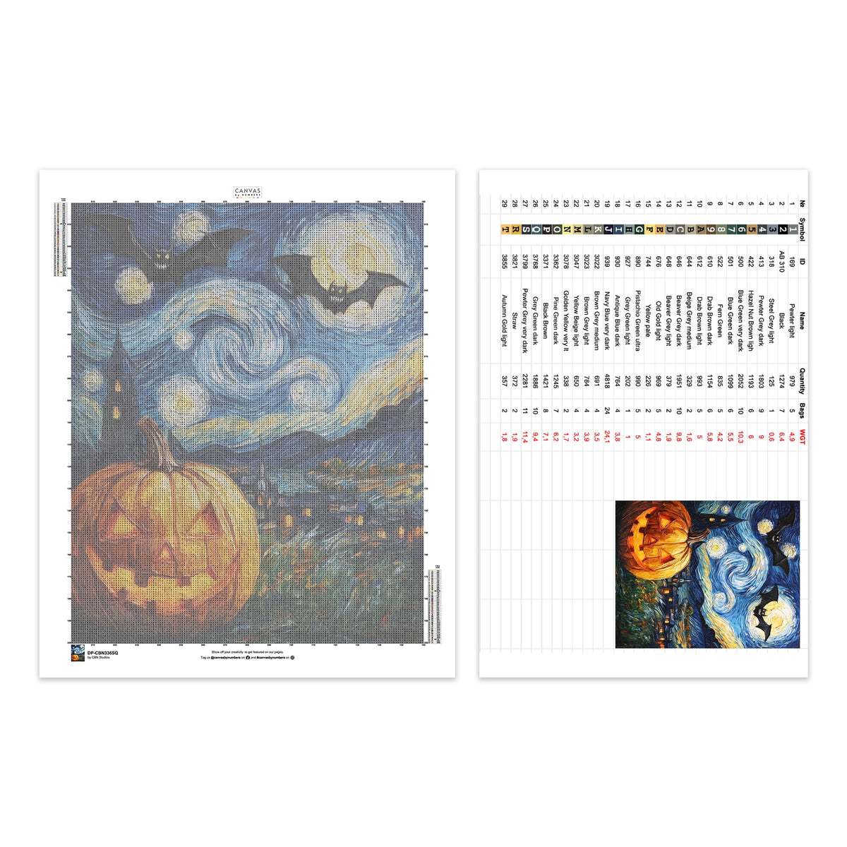 Skrämmande Natt - Diamantmålning - Stor