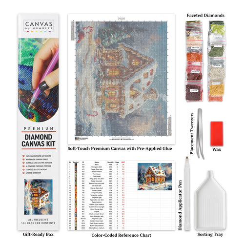 Zoete Winter Ontspanning - Diamond Painting - Groot