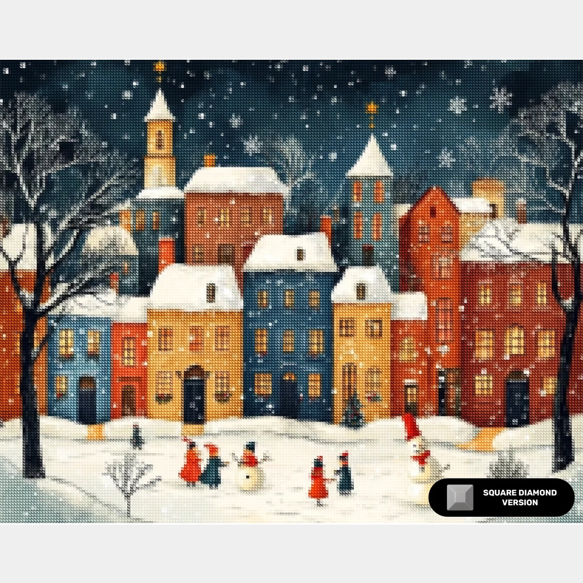 Christmas in the Snowy Village - Diamond Painting - X-Large