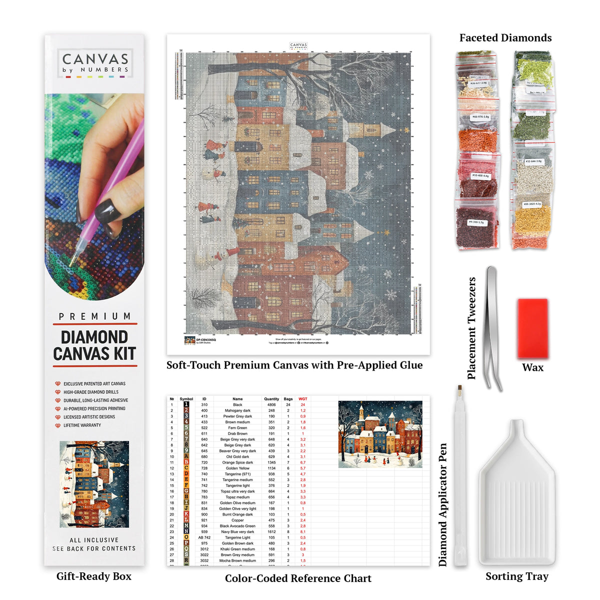 Christmas in the Snowy Village - Diamond Painting - X-Large