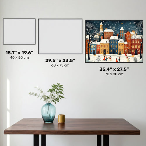 Kerstmis in het Sneeuwachtige Dorp - Diamond Painting - X-Large
